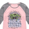thumbnail image 3 of Marvel Hulk - Smash - Toddler And Youth Girls Shirt Tail Raglan, 3 of 5