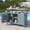 Gray Blue, variant on Outdoor Kitchen Island, Rolling Bar Cart & Storage Cabinet, Farmhouse Solid Wood Outdoor Grill Table with Stainless Steel Top, Spice Rack , Towel Rack for Kitchen & Barbecue , Dark Brown