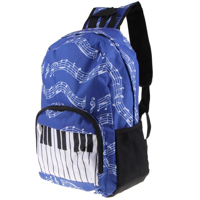 Mochila escolar Yuyangstore Música Nota Viaje Azul 47 x 37 x 18 cm