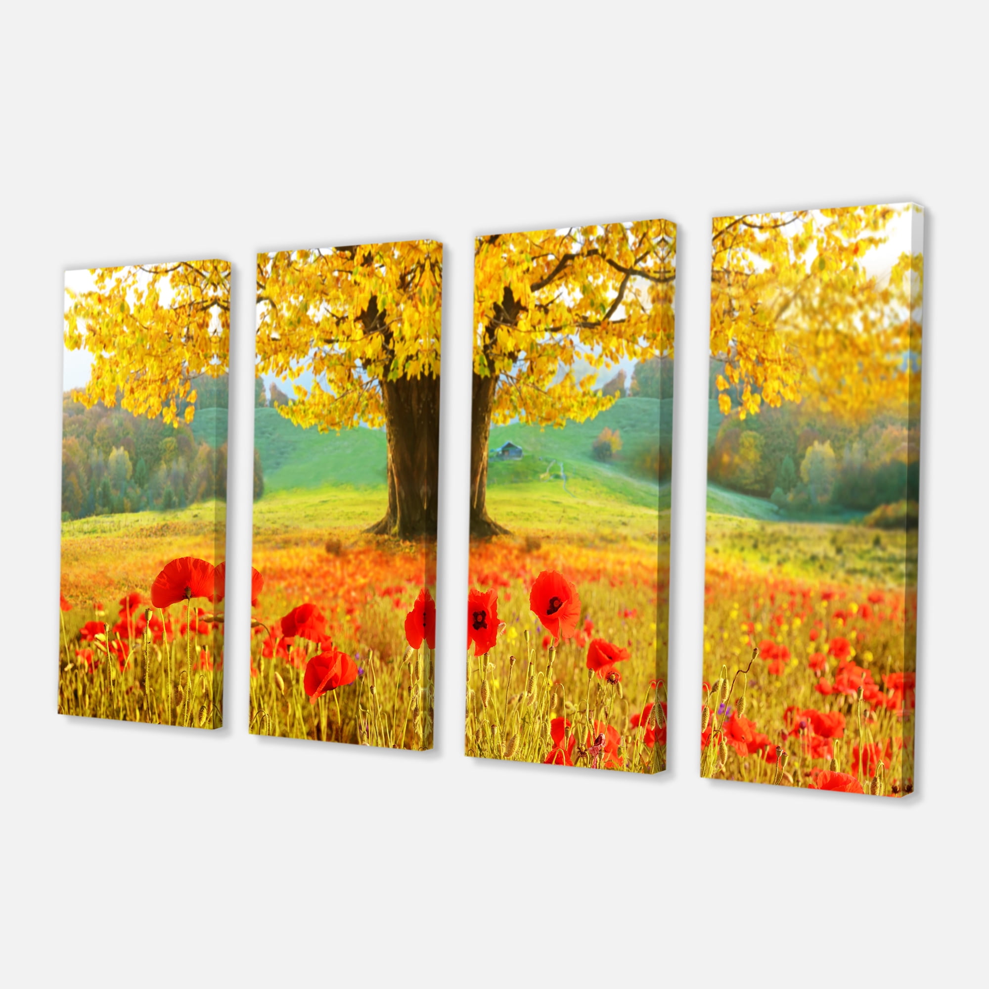 Designart 'Beautiful Autumn Yellow Tree ' Floral Canvas Art Print