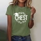 thumbnail image 2 of Gibobby Tops navideños para Mujer Omen Casual Cuello redondo Color sólido Impresión navideña Camiseta de manga corta Top(Verde,XG), 2 of 4