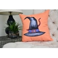 thumbnail image 2 of Cat Behind the Hat 26 Inch Orange Halloween Print Decorative Throw Pillow, 2 of 2