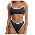 thumbnail image 2 of Linfrsh Push Up Bikini Sets for Women,Sexy Thong Swimsuits High Waisted Swim Suit Black,M, 2 of 7