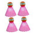 thumbnail image 3 of EXHUMKY Badminton Equipment Shuttlecocks Pink Nylon 4Pcs for Indoor Playing, 3 of 4