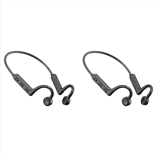 2X Auriculares Inalámbricos Auriculares Bluetooth de Conducción Ósea Montados en el Cuello Auriculares Que Funcionan en Teléfonos Inteligentes Auriculares de Música