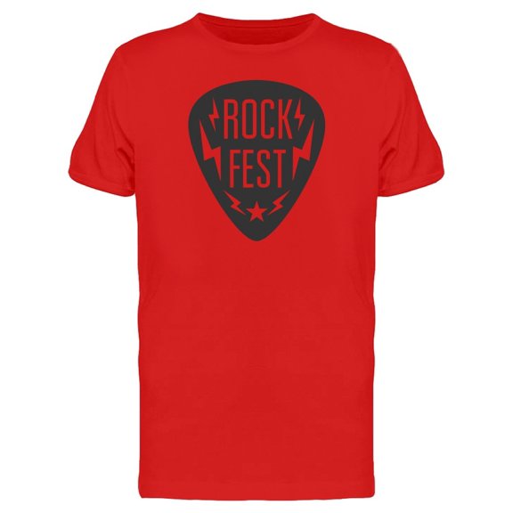 Guitar Pick With Rock Fest Text Tee Men's -Image by Shutterstock