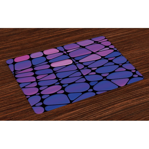 Abstract Placemats Set of 4 Contemporary Stained Glass Design with