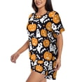 thumbnail image 3 of Womens Pajama Sets With Pocket, cute pumpkins halloween Lounge Sets Short Sleeve Sleepwear PJ Sets for Women, 3 of 6