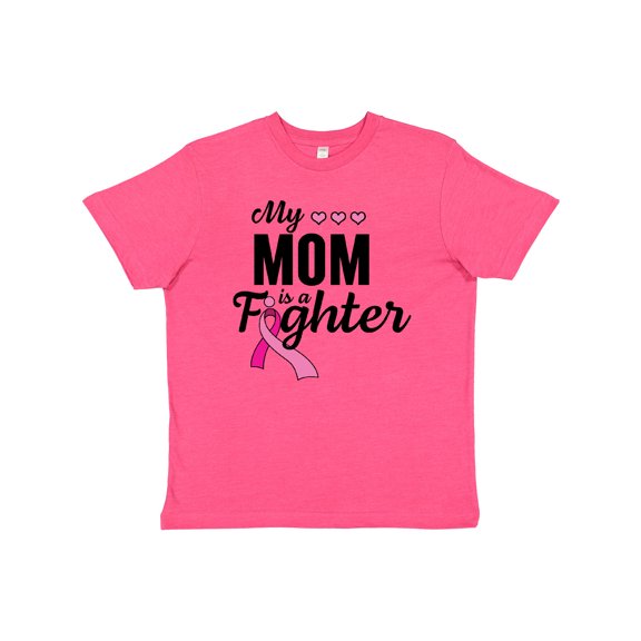 Inktastic Breast Cancer Awareness My Mom is a Fighter Youth T-Shirt