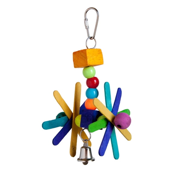 Prevue Pet Products Stick Staxs Helicopter Sound and Movement Wooden Bird Toy Multicolor 62347