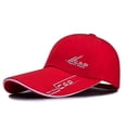thumbnail image 4 of Women's Fashion Trucker Hat, Adjustable Breathable Mesh Baseball Cap, Ponytail Friendly Outdoor Sun Hat for Daily Casual Wear, Sports, and Travel Red, 4 of 4