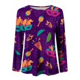 thumbnail image 4 of Outfmvch Carnival Shirt Women Mardi Gras Shirt Mardi Gras Sequin Sweatshirt Fitted Tops for Women Fall Tops for Women Mardi Gras Top for Women Mardi Gras Shirts for Women Plus Size Purple L, 4 of 4