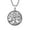 Silver no chain, variant on Unisex Stainless Steel Vintage Cut Out Family Tree of Life Crystal Inlay Flower Shaped Couple Pendant Amulet Necklace Black with Chain