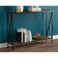 thumbnail image 3 of Console Table 39.5L Brown Reclaimed Wood 1 Shelf Black Metal, 3 of 4
