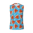 thumbnail image 6 of Lsque Cartoon Watermelon Print Men's Cotton Blend Sleeveless Muscle Shirts (S-3XL)- Moisture Wicking, Odor Protection, UPF 30+,3X-Large, 6 of 8