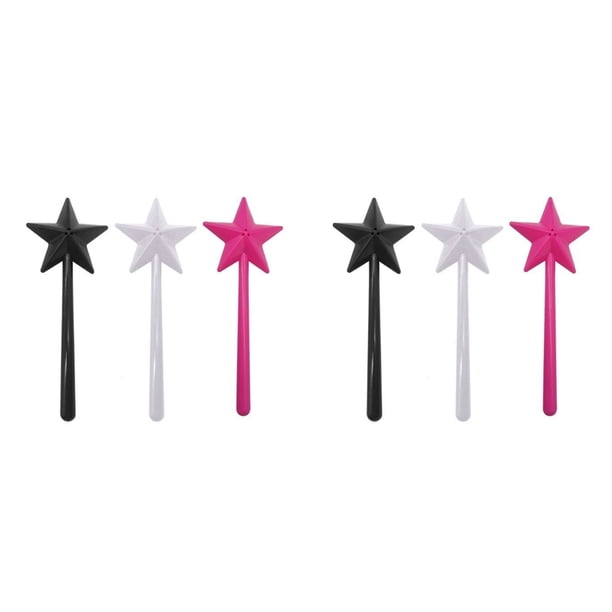 6X Varitas de Salero y Pimentero, Salero y Pimentero, , Negro y Rosa, Salero Star Wand