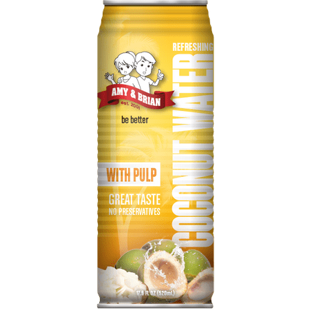 Amy; Brian All Natural Coconut Water With Pulp, 17.5 Fl Oz