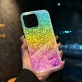 thumbnail image 4 of Compatible With iPhone 16e Transparent Colored Plating Diamond Pattern Case, Luxury Bling Glitter Protective Bumper Hard PC &TPU Shockproof Anti-fall Rugged Phone Cover Case for Women Girl,B, 4 of 7