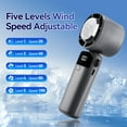thumbnail image 3 of Portable Handheld Fan with Ice Cooling, 5 Speeds, Foldable for Desk or Neck, LED Display, for Travel Camping Outdoor, 3600mAh, 3 of 10