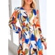 thumbnail image 5 of Vestido PRETTYGARDEN Azul Acuarela Floral Midi Manga Larga XXL, 5 of 9
