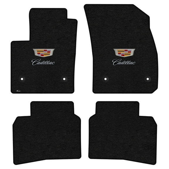 Lloyd Mats Custom Fit Floor Mats for Cadillac XT4 2019-On LogoMat 4Pc Set Charcoal w/Double Logo