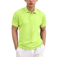 thumbnail image 2 of QIUOMBBP Boys Short Sleeve Shirts Summer Spread Collar Workout Polos Shirts Solid Color Casual Athletic T-Shirts Kids Going Out Tops, Mint Green, 130, 2 of 6