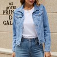 thumbnail image 5 of Veste en Jean Ciré à Manches Longues avec Poches, 5 of 5
