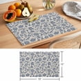 thumbnail image 6 of Blue Floral Placemats Set&nbsp;of&nbsp;2 Vintage Spring Flower Bohemian Blue Flowers Leaf Heat Insulation Washable Place Mats, Non-Slip Table Mats for Dining Table Party Kitchen Decor,13x19 Inch, 6 of 9