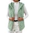 thumbnail image 2 of Kinrui Womens Sherpa Vest Textured Open Front Knit Flannel Vest Jackets Lightweight Outerwear with Pocket Green S, 2 of 9