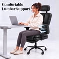 thumbnail image 2 of HOMRELEXA Ergonomic Office Chair Big and Tall with Adjustable Armrests and Headrest, PU Leather Comfy Desk Chairs for Home Office, Black, 2 of 10