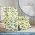 thumbnail image 3 of Xixirimido Vibrant Lemon and Flower 4 Piece Recliner Chair Cover Stretch Lazy Boy Chair Covers with Pockets Soft Reclining Sofa Slipcovers Furniture Protector with Elastic Bottom, 3 of 8