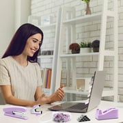 Office Supplies Set, Desk Organizers and Accessories Kit with Staple Remover, Stapler, Tape Dispenser, Staples, Clips, Scissor and Tabs Supplies