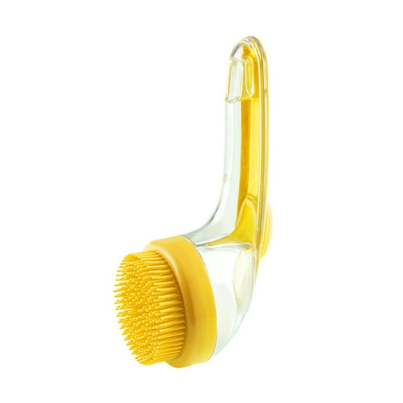 Riforla Pet Bath Brush Long Handle Grooming Brush with Shampoo Dispenser | Soft Silicone Cleaning Brush for Cats Dogs Rabbits | Liquid Adding Pet Massage Brush for Bathing Pet Others A