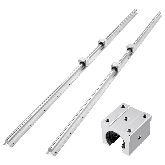 VEVOR Linear Rail Kit, SBR20, 2Pcs 2000 mm (78.74 inch) Linear Motion Guide Rails and 4Pcs Bearing Slide Blocks, Fully Supported Shaft, for Cutting, Grinding, Milling, Drilling Machines, and More