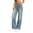 thumbnail image 4 of ClodeEU Women's Vintage High Waist Straight Leg Jeans,Casual Baggy Denim Pants ,Women's Plus XL, 4 of 8