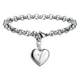 thumbnail image 1 of Pulseras con iniciales para adolescentes Pulseras con corazón de acero inoxidable para mujeres 26 letras Alfabeto Pulsera Regalos de joyería para niñas adolescentes, 1 of 4