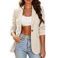 thumbnail image 2 of Resicozy Suit Jacket for Women Business Casual Blazers Office Work Jackets Long Sleeve Open Front Jacket Travel Blazer Beige M, 2 of 10
