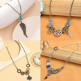 thumbnail image 2 of 3xSteampunk Gear Hour Hand Feather Wings Pendant Necklace Chain for Women Men, 2 of 3