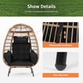 thumbnail image 7 of YRLLENSDAN Egg Chair Indoor Outdoor Egg Basket Lounge Chair Rattan Chair Steel Frame Oversized Indoor Outdoor Lounger with 4 Comfort Cushion and Stand,352lb Capacity for Patio Garden Living Room，Black, 7 of 7