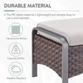 thumbnail image 6 of Gymojoy 2Pcs All Weather Wicker Outdoor Brown Ottoman Steel Frame Patio Footstools with Removable Beige Cushion, 6 of 8