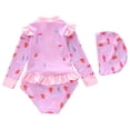 thumbnail image 4 of 5-6 T Girls Rash Guard Swimsuit Girls Long Sleeve Piece Swimsuit Cute Rash Guard Bathing Suit for Toddlers Young Children Sun Swimwear, 4 of 4