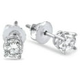 thumbnail image 1 of 1/2 ct Round Diamond Stud Earrings Solid 14K White Gold Screw Back, 1 of 2
