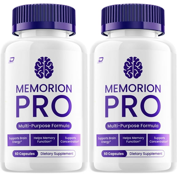 Memorion Pro Supplement Capsules – MemorionPro Natural Blend Memory Focus Pills, 2 Pack, 120 Capsules