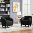 thumbnail image 3 of Yaheetech Modern Upholstered Boucle Accent Club Chair for Living Room, Black, 3 of 8