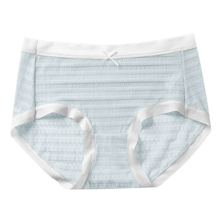 Ashirexll Underwear Women  Silk Underwear for Women Solid Color Lightweight Traceless Breathable Comfortable Mid Waist Panties for Women Light Blue Free Size