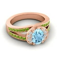 thumbnail image 3 of 2.35 Carat Elegant Oval Cut Aquamarine & Peridot Gemstone Bridal Ring for Women Solid 18K Rose Gold Size 11.5 by Diamond-Capitals, 3 of 8