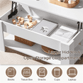 thumbnail image 3 of Fullfurnique Lift Top Coffee Table with Hidden Compartment & Open Shelf, White, 3 of 7