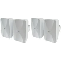 4 Rockville WET-6525W 6.5" 70V Commercial Indoor/Outdoor Wall Speakers in White