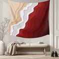 thumbnail image 5 of Red Coastal Beach Small Tapestry for Bedroom Wall Hanging Tapestry,Farmhouse Abstract Ocean Waves Striped Ceiling Backdrop Tapestries Poster Blanket Wall Decor for Teens Room Living Room 23" x 28", 5 of 8