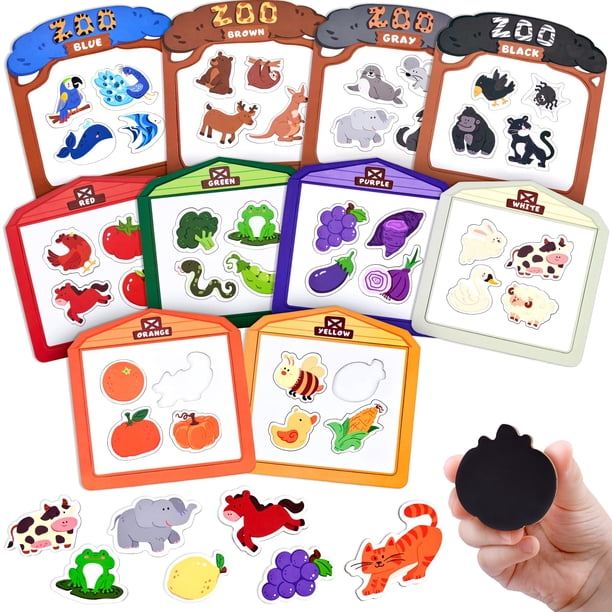 Juguetes de nevera con clasificación magnética de colores JoyCat, 50 piezas